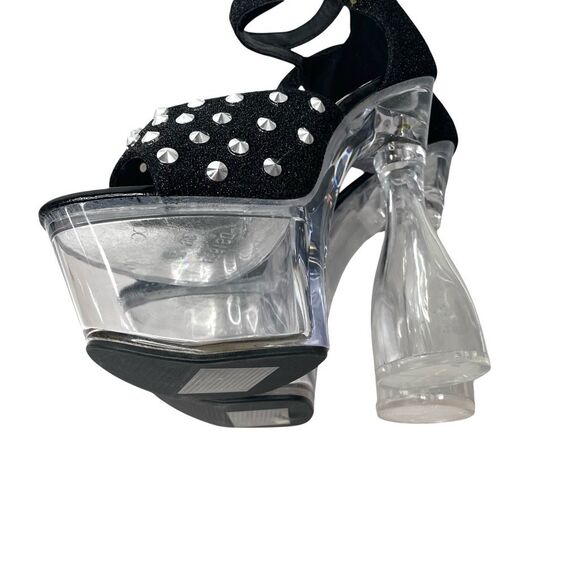 NEW Golden Bulls DETUX-02 studded clear heel‎ Platform heels Size 6 black - Picture 15 of 15